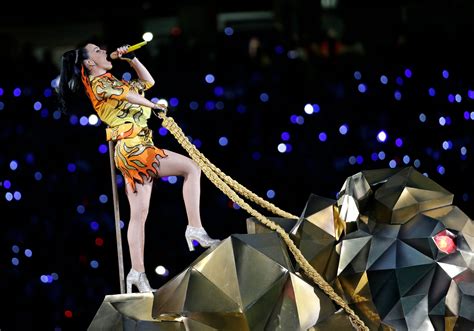 Published on October 19, 2023 12:09PM EDT. Every past Super Bowl halftime show has had a "watercooler moment" that got people talking, but perhaps one of the most memorable was Katy Perry's Pepsi ...